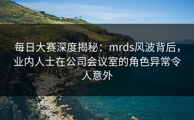 每日大赛深度揭秘：mrds风波背后，业内人士在公司会议室的角色异常令人意外