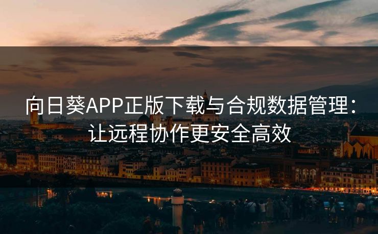 向日葵APP正版下载与合规数据管理：让远程协作更安全高效